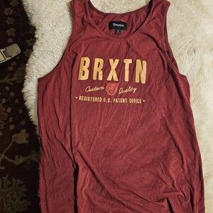 Brixton Burgundy Tee with Mustard Accents